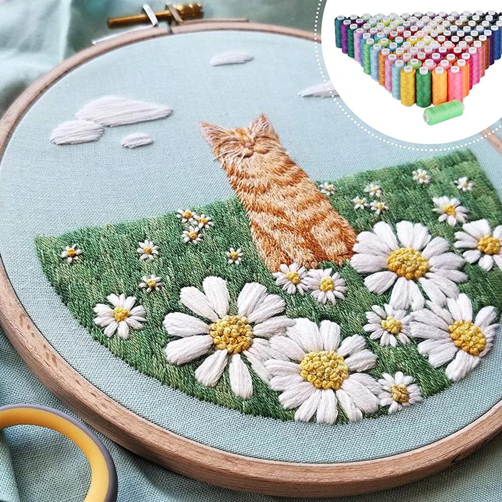 Ensemble de 100 bobines de fil à coudre de couleurs différentes, 250 yards par bobine, fils de polyester multicolores pour broderie, couture, tricot, fournitures de couture