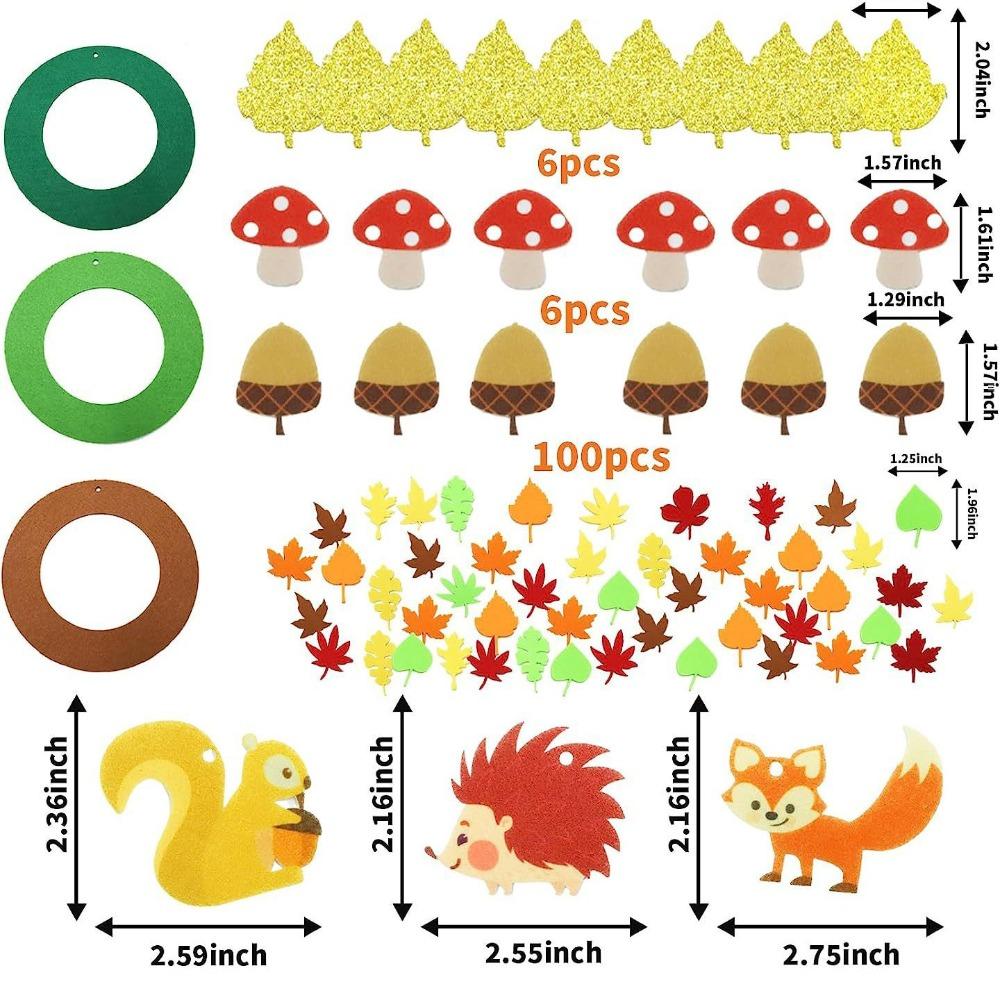 Cartoon Felt Maple Leaf Hedgehog Cute DIY Handmade Non-woven Hedgehog Ornaments Interesting Handicrafts DIY Hedgehog Pendant