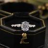 KNOBSPIN 2ct Oval Cut Moissanite Engagement Rings for Women S925 Sliver Plated 18k White Gold Promise Ring for Her Gift