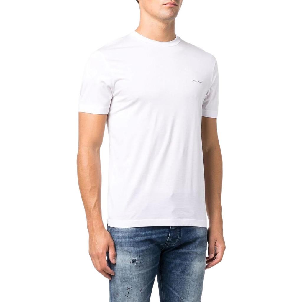 Emporio Armani Armani Ss22 Letter Print Pullover Round Neck Short Sleeve T-Shirt Men Tops White 8N1TD81JUVZ0100