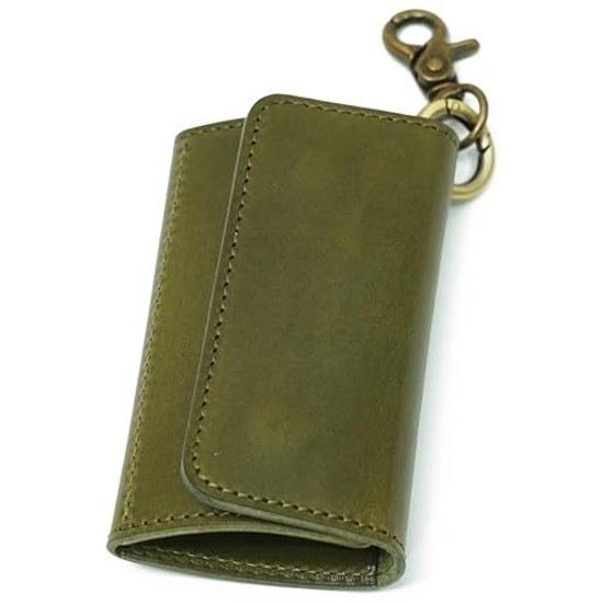 Tochigi Leather proudly made Japan key case coin pocket tri-fold genuine 5 slots YKK zipper snap hook.