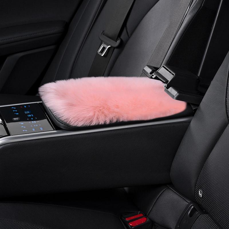 Soft Car Armrest Cover Skin-friendly Plush Center Console Seat Box Protector Pad Auto Accessories
