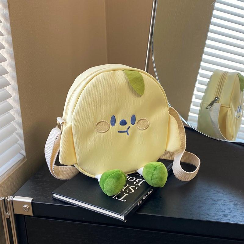 

Canvas Cute Fruit Pattern Crossbody Bag With Breathable Material For Kids Daily Use жёлтый