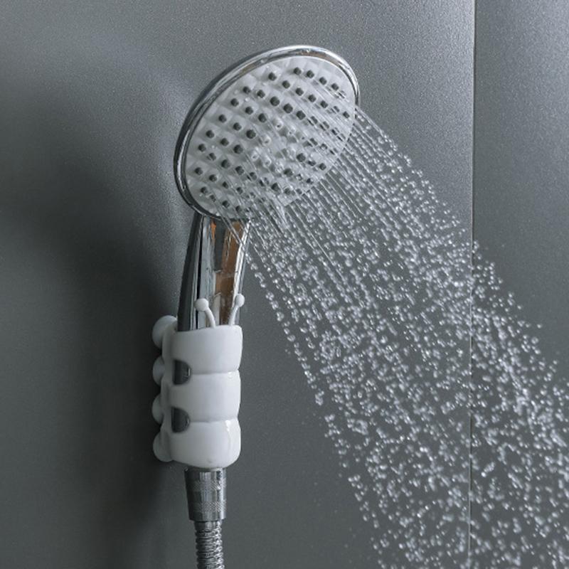Shower Head Bracket Organizer for Bathroom Organization 2 Colors Wall Hanger 1 Piece Suction Cup Self-adhesive Hooks Hand-held