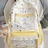 Schoolbag Sea Salt Milk Cute Cartoon Kitten Full Print Backpack Sweet Sister Students Daily Class Lightweight Backpack