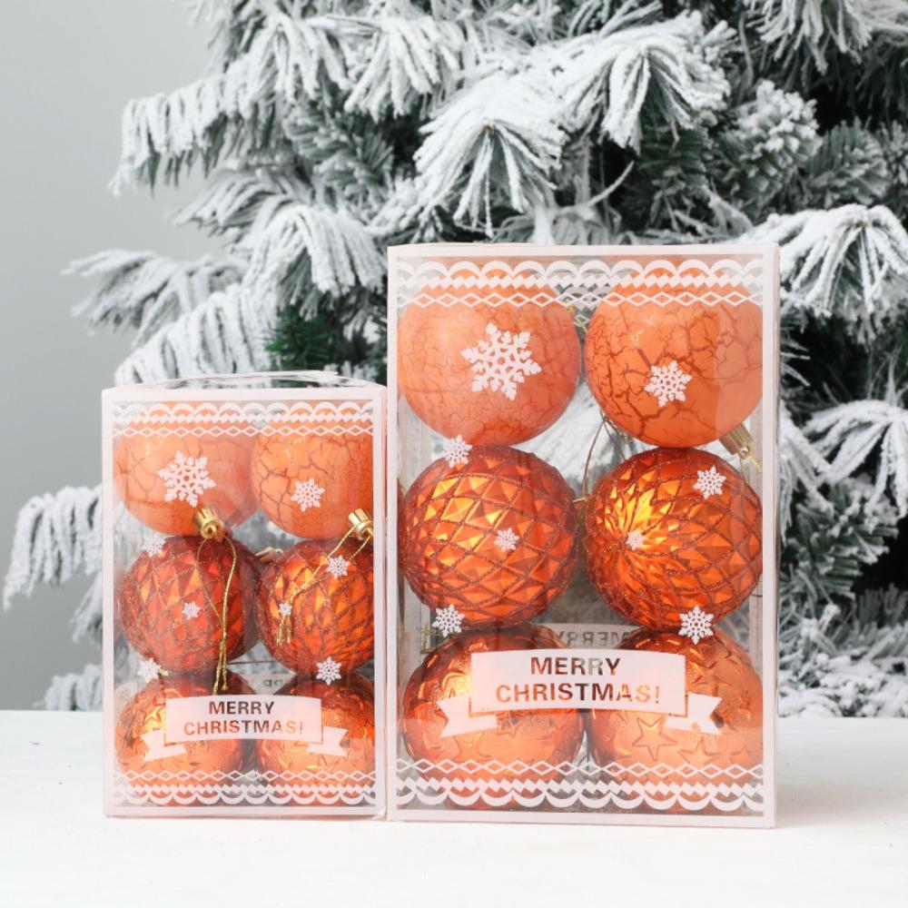 12Pcs/Box Plastic Christmas Gifts Boxes Pendant DIY Crafts Painted Christmas Decorations