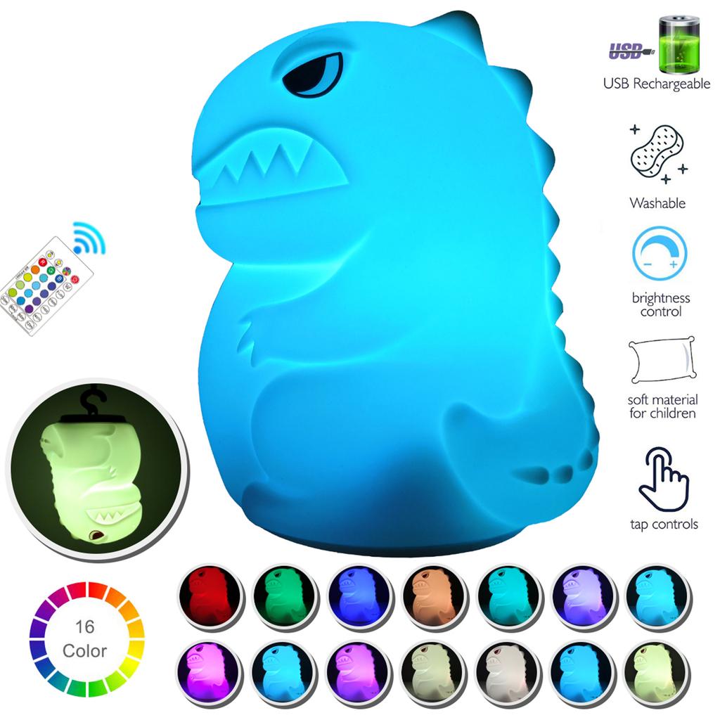 Dinosaur Night Light 16-color Led Touch Control Colorful Color-changing Bedroom Lamp Kids Birthday Gift
