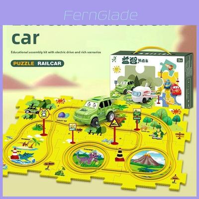 Childrens Diy Puzzle Track Car Set Toy For Creative Play Gift