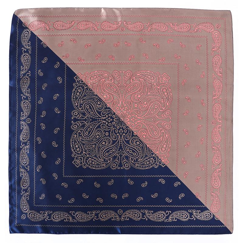 NEU Unisex Luxusmarke Kaschmirblume Kontrastierende Krawatte Schal Seide Quadratischer Schal Damen 70cm Kopftuch