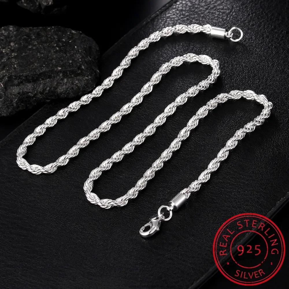 2/3/4MM 16-24 Inch Touw Ketting Halsketting Voor Mannen Vrouwen Mode Punk Bruiloft Feest Cadeaus Sieraden