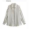 2024 Summer Women's Retro Striped Loose Mid-Length Shirt - European & American Style