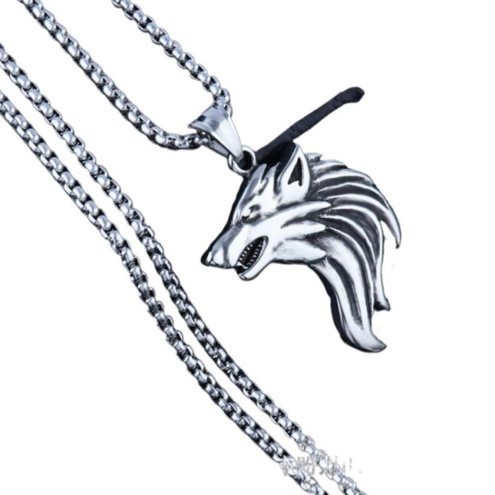 Titanium steel personality pendant necklace men and women, retro fashion hipster pendant accessories sweater chain
