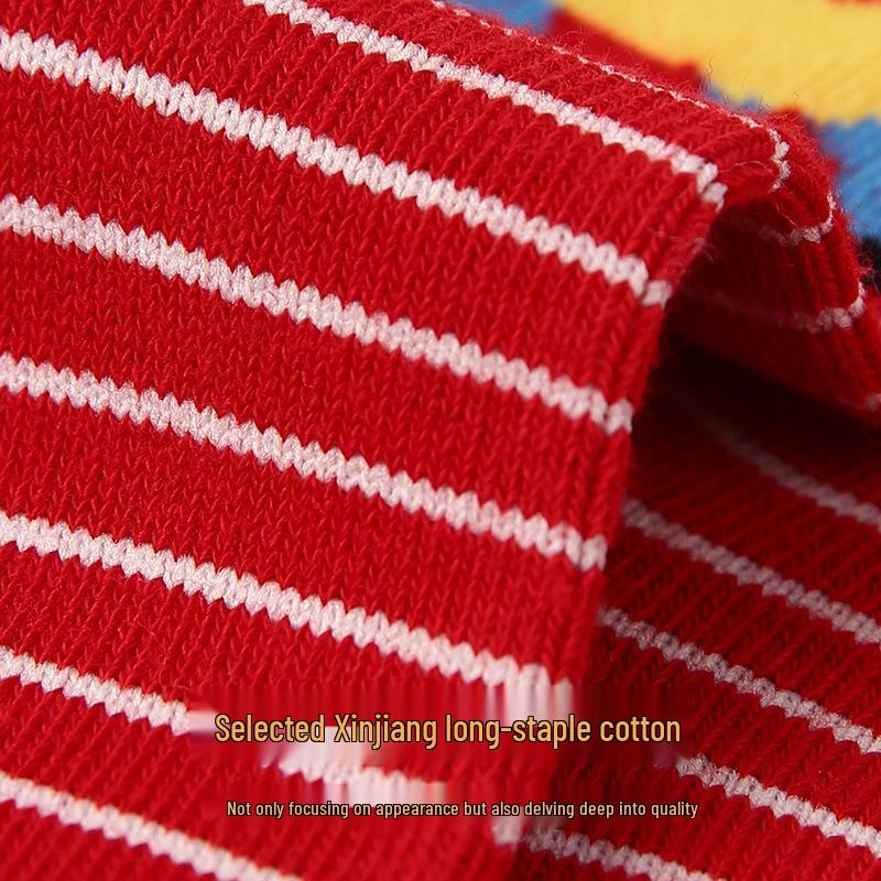 At Yılı Çocuk Kırmızı Çorapları - 1958 Dikişsiz Karikatür Pamuklu Büyük Çocuklar İçin Şans Yeni Yıl