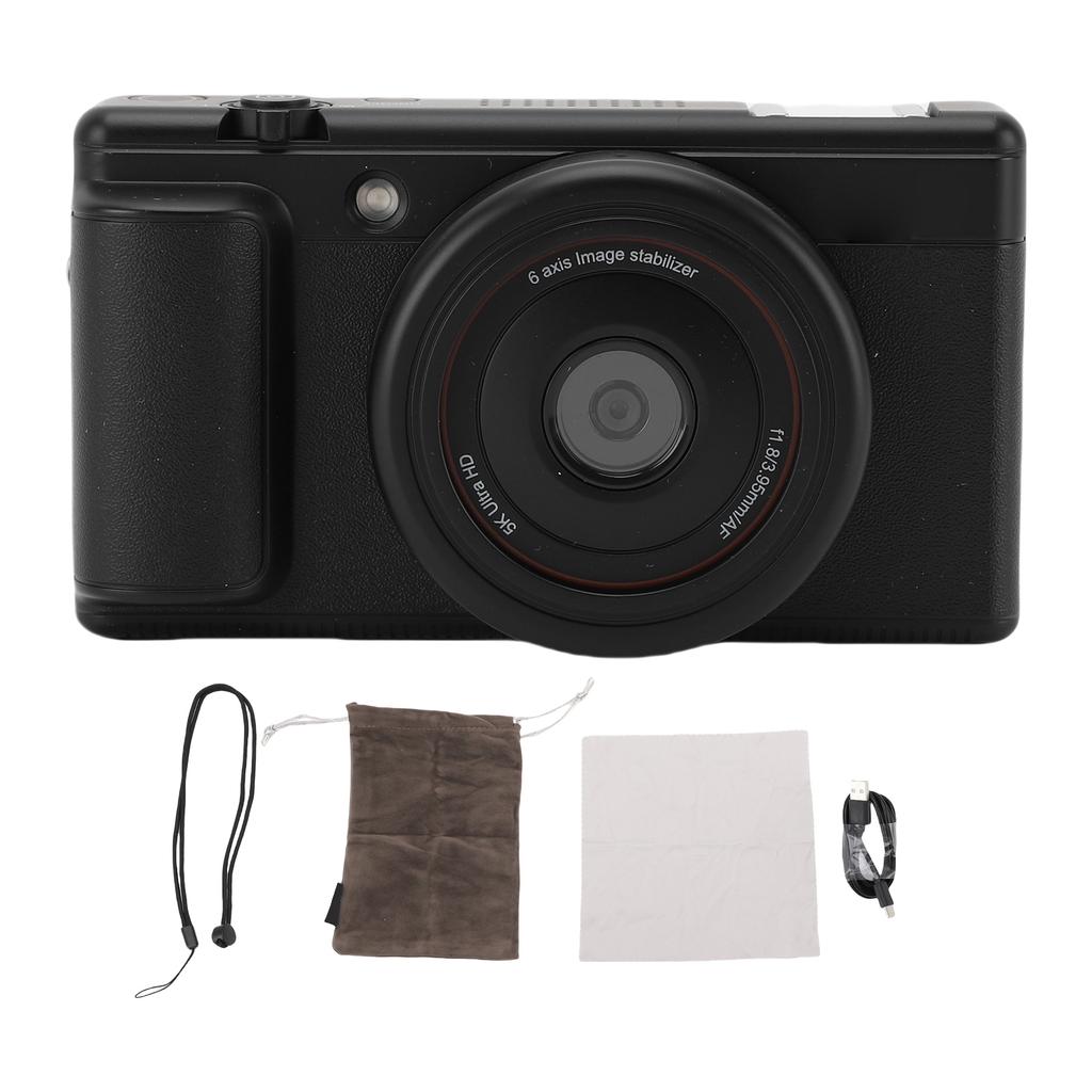 Vlog Camera 2.8 Inch Color Flip Screen Autofocus 80M Photo 5K30fps Video 16x Digital Zoom F1.8 Large