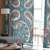Perez Flower Polygonal Blue Bedroom Transparent Sheer Curtains Holiday Decoration Window Voile Tulle Curtain