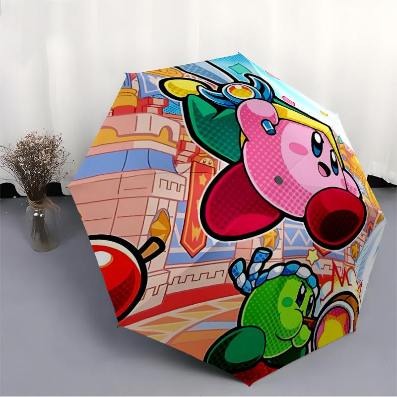 1pc Kirby Automatic Open/close Folding Portable Cute Umbrella  with 8-Rib Structure for Women/Men, All-Season Use  a0901130