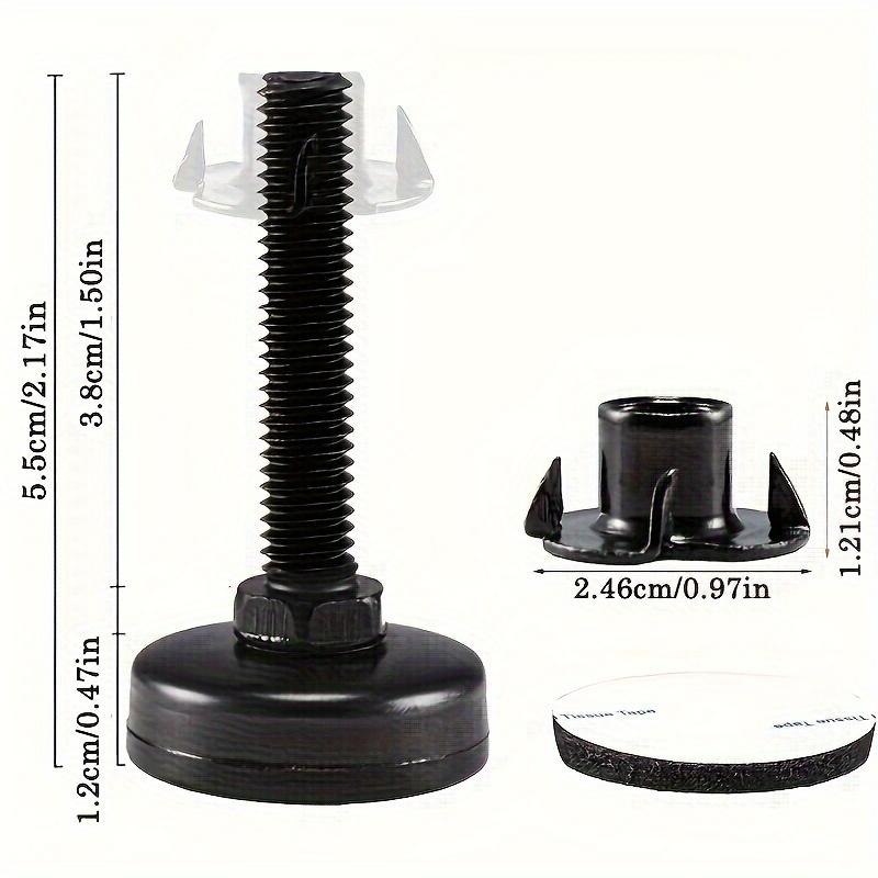 4pcs Adjustable Leveling Feet, Furniture Leveling Feet, Table Feet, Heavy Duty Leveling Feet for Cabinets, Sofas, T-Thread Nut Set, Large Base Black