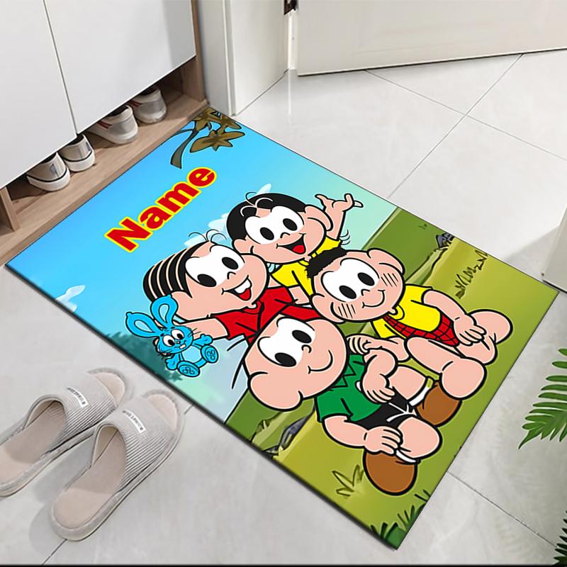Custom Name Turma Da Mônica Printed Carpet, for Office Chair Living Room Bedroom Kitchen Room Decor Gifts.