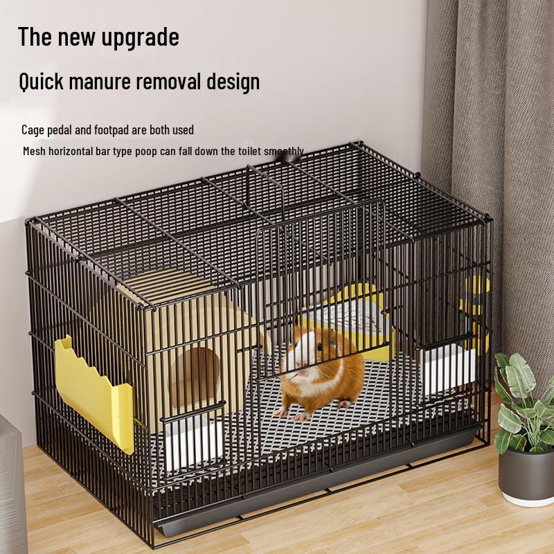 Indoor Guinea Pig Cage with Toilet, Anti-Spray Urine Protection, and Special Villa Design