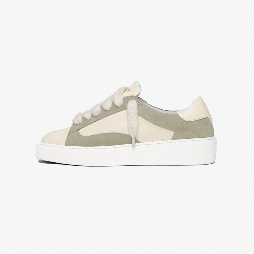 Trendy Color Block Low Top Skate Shoes For Men Women, Platform Leather Casual Sneakers With Extra Thick Fluffy Shoelaces