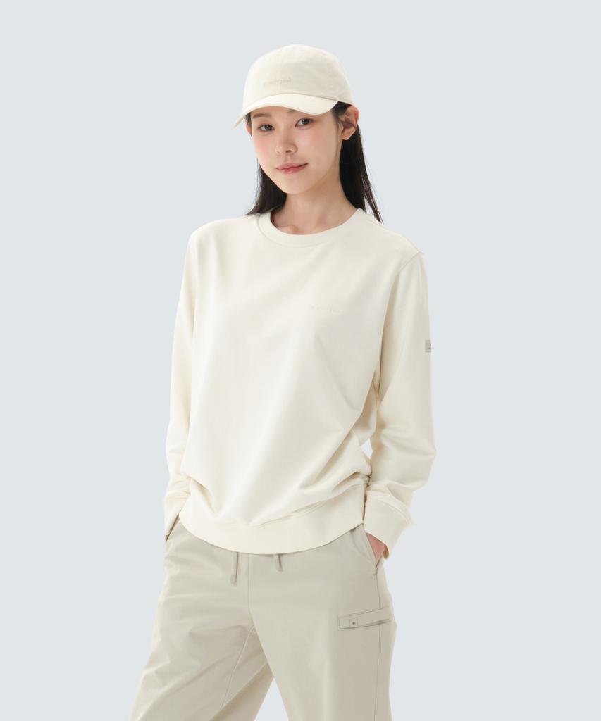 SNOWPEAK APPAREL Land Women'S Essential Sweatshirt (S26Swfht51) Butter Ivory