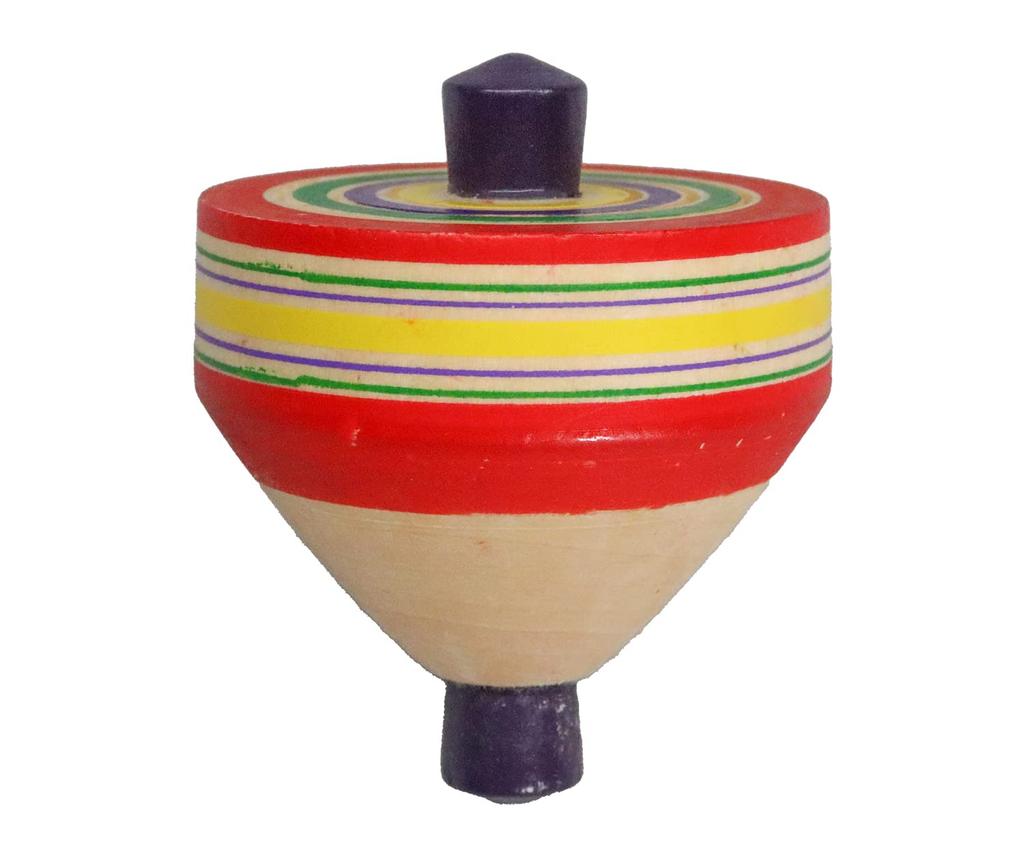 Castle Enterprise Traditional Wooden Toy Red Throwing Inches Top, 2.5