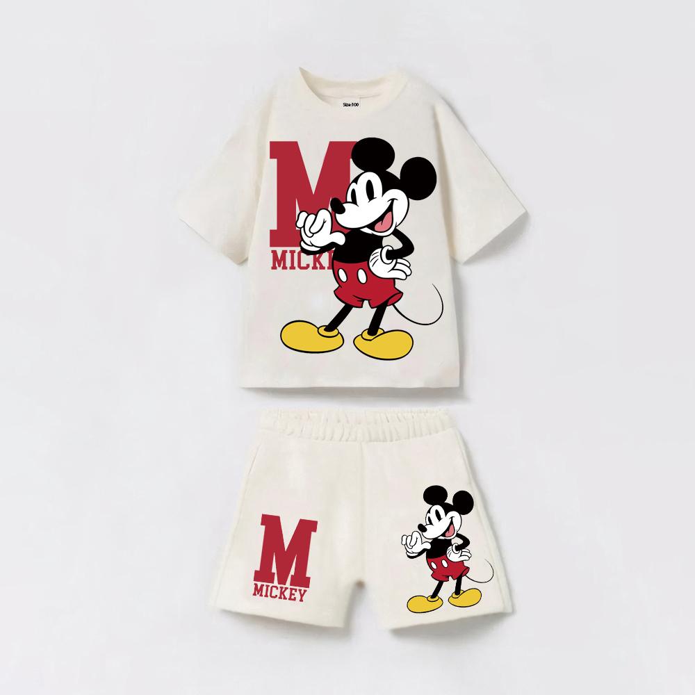 Летний костюм для мальчика Хлопковая футболка с коротким рукавом + Шорты Мультяшный детский наряд для мальчика 6-12M 73