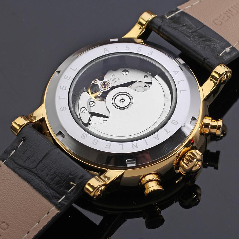 Forsining Herrenmode Freizeit Kalender Tourbillon Automatische Mechanische Uhr