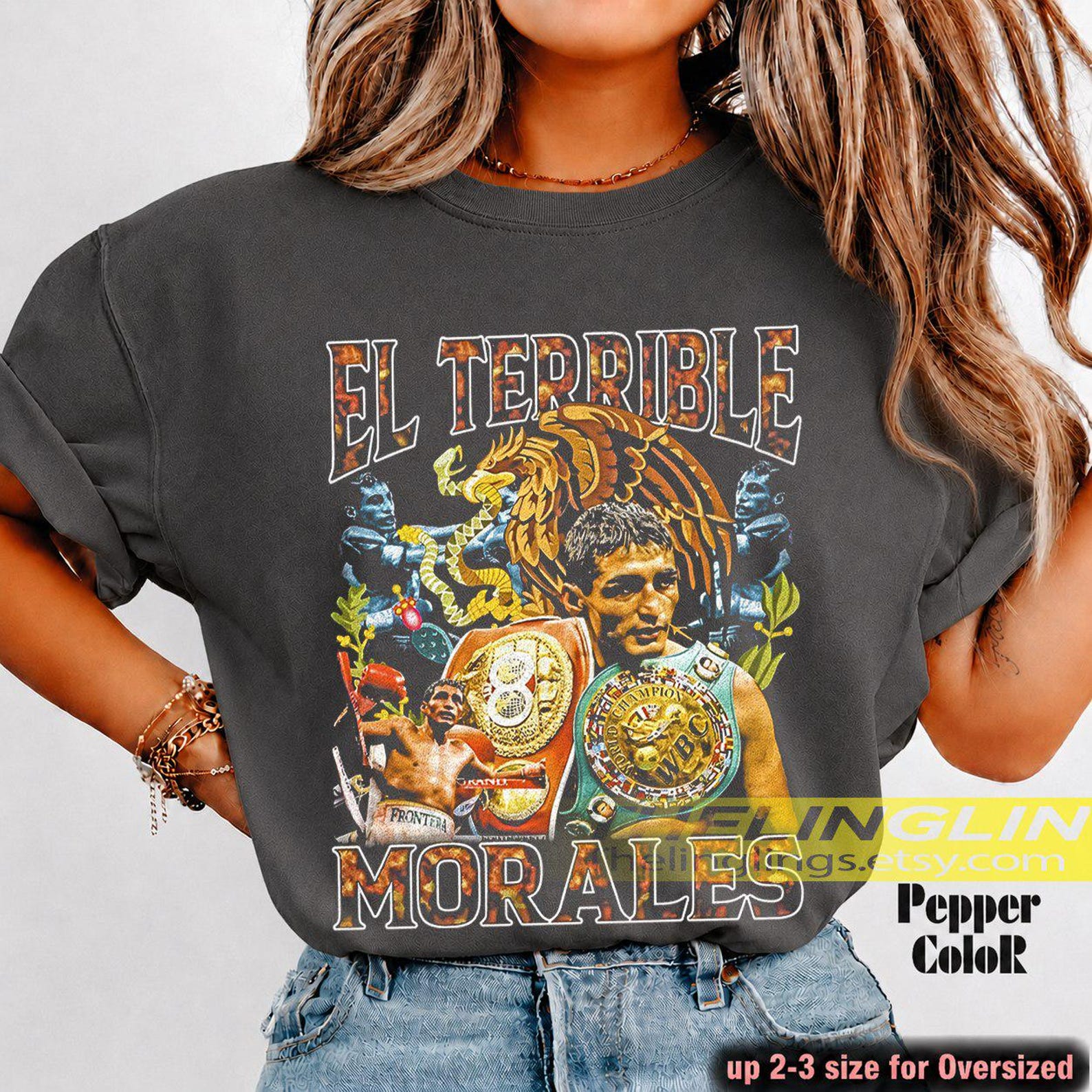 Boxing Champion El Terrible Morales Unisex Softstyle T-Shirt, Mexican Fighter Tee, Boxing Fan Apparel, Sports Shirt, Boxing Gift FD 2XL