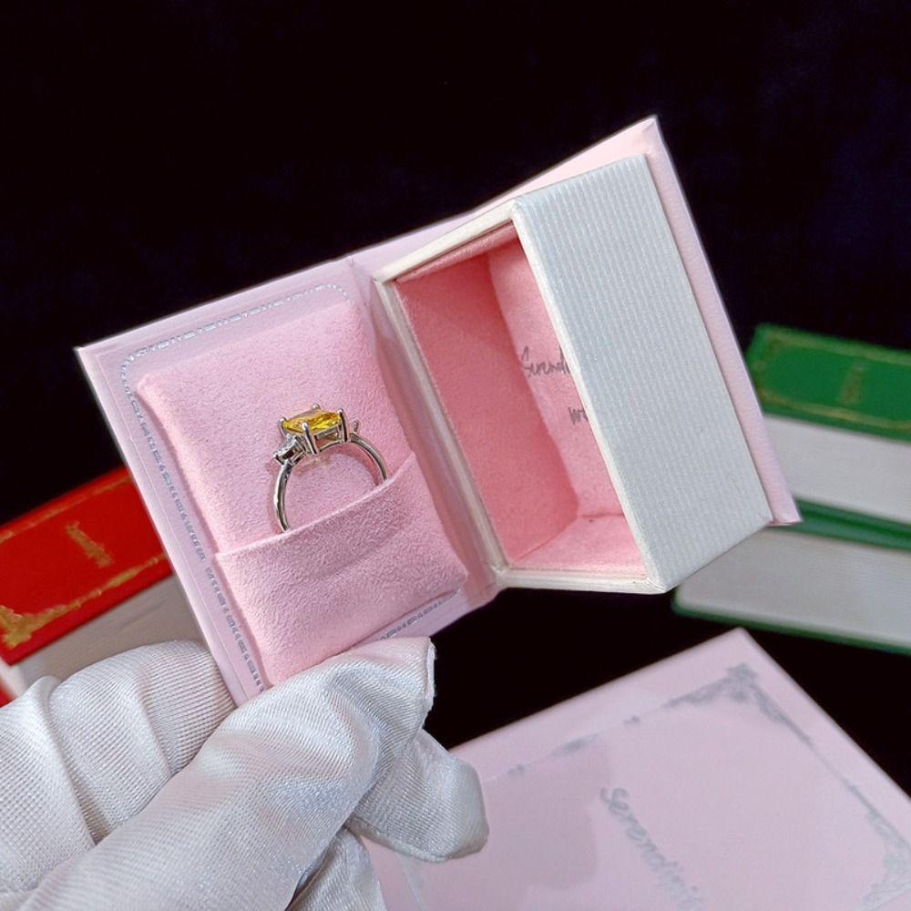 Flip Cover Jewelry Storage Box Novelty Rings Earrings Organizer  Jewelry Storage