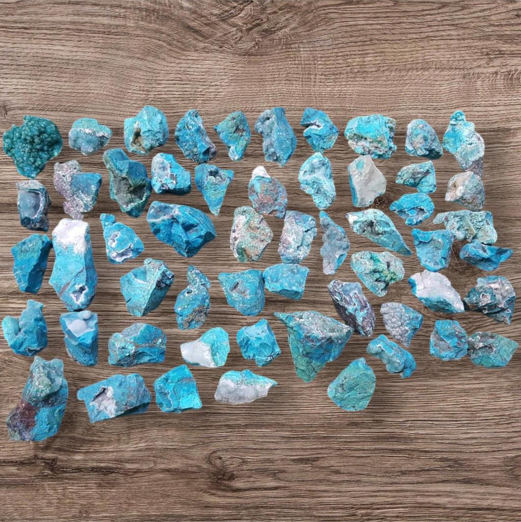 Natural Chrysocolla Rough, Loose Gemstone Raw Crystal, Untreated Mineral Rough, 25-55 MM Size Rough. Chrysocolla Specimens Gemstone Raw.