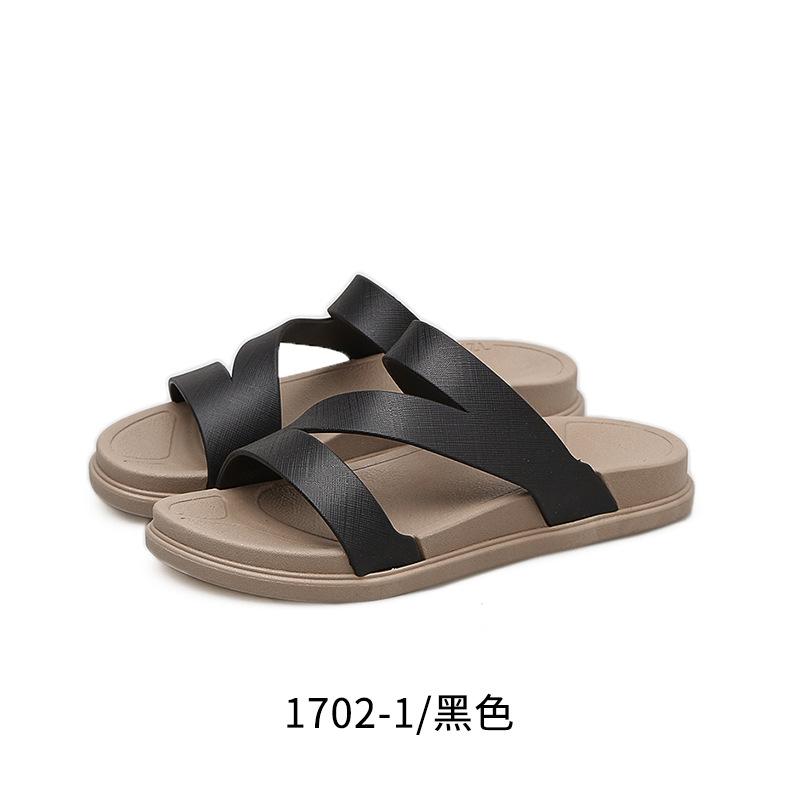 

Летние шлепанцы, женские тапочки на платформе, пляжные нескользящие водонепроницаемые шлепанцы 41 чёрный