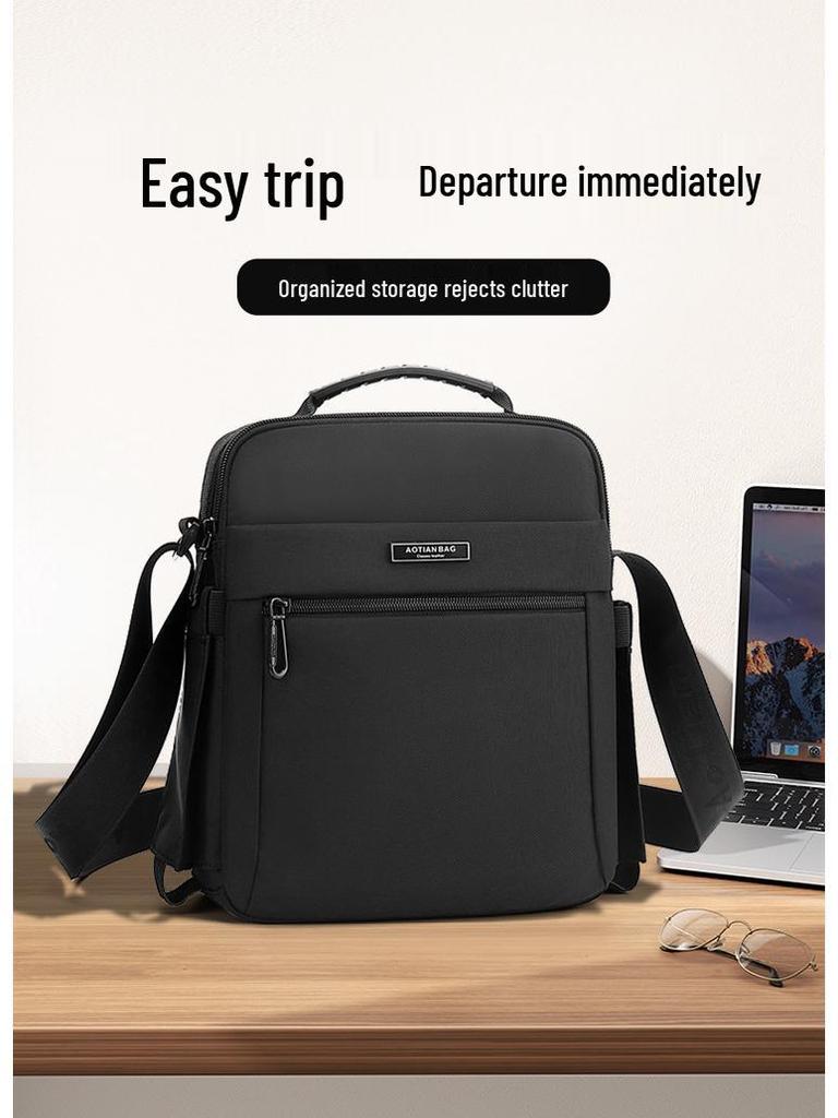 Men's Vertical Handbag - 2025 Autumn Business Casual Crossbody Bag, Lightweight & Simple Oxford Cloth Design