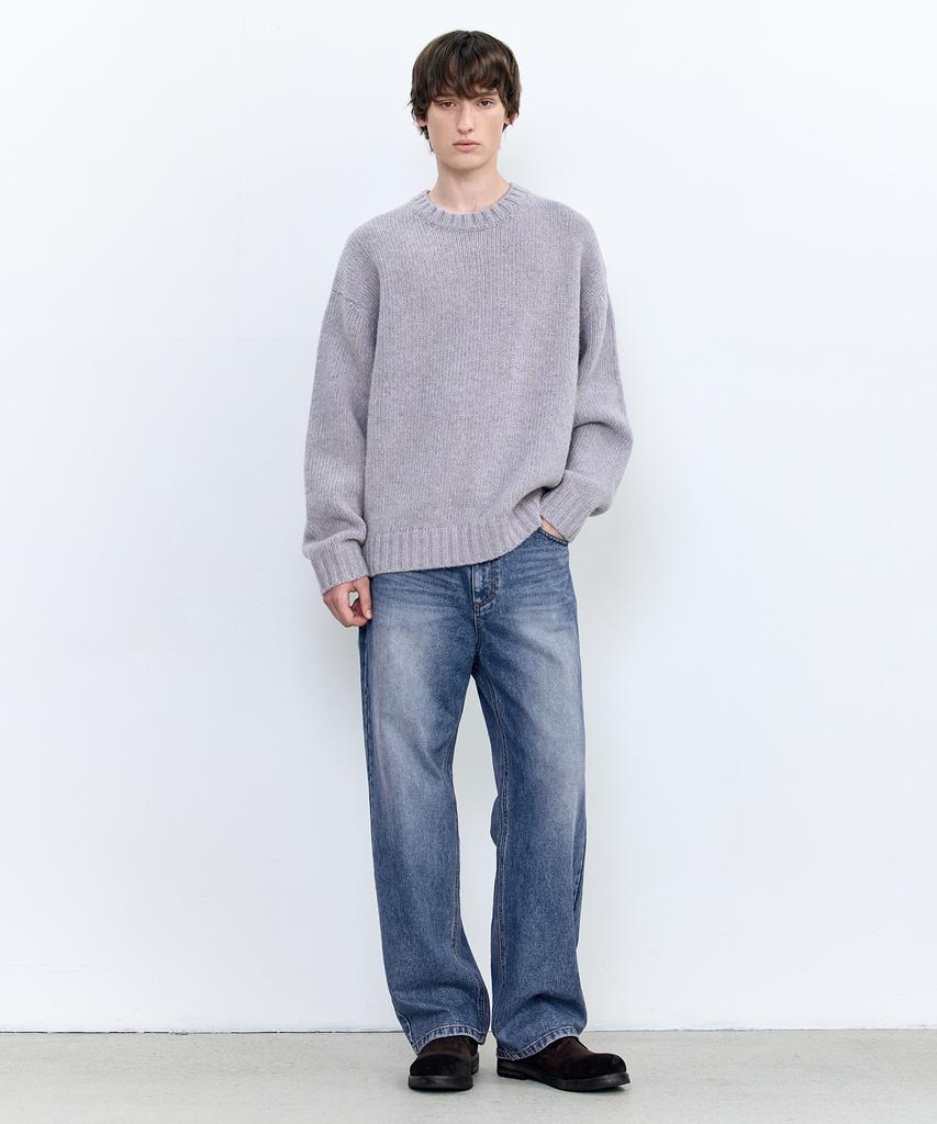 INSILENCE Shetland Wool Crewneck Sweater Lilac