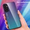 For Samsung Galaxy A34 5G Gradient Color Phone Case Tempered Glass+PC+TPU Hybrid Shell Shock Absorption Cover