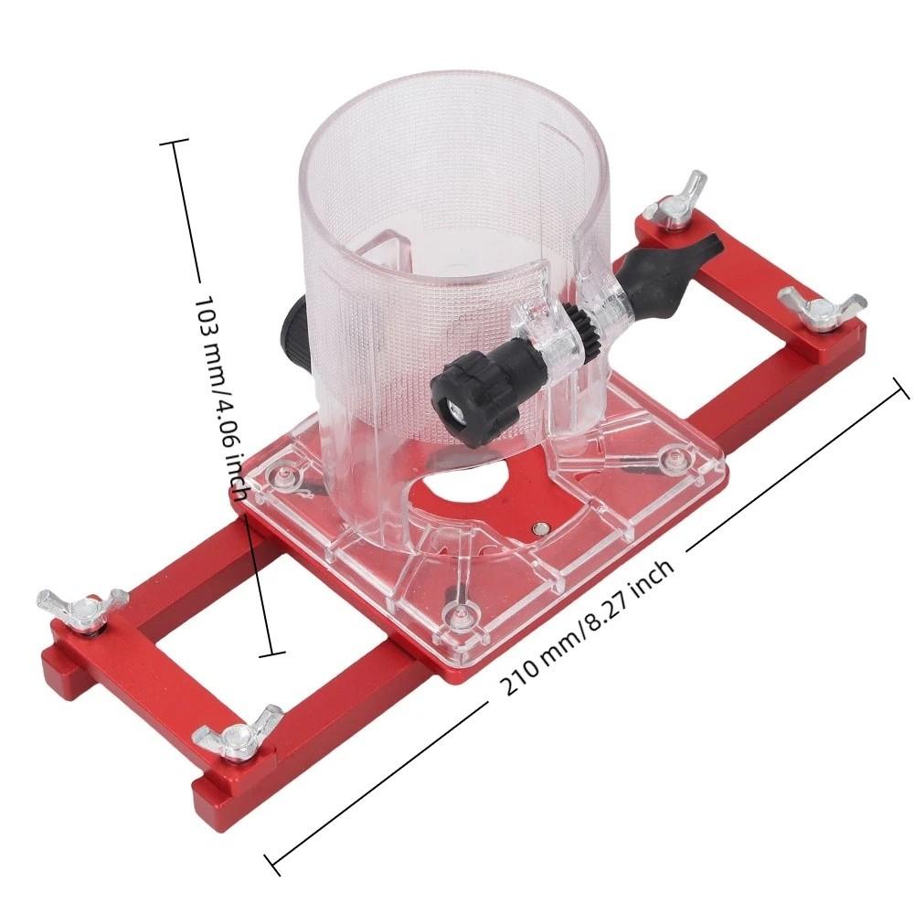Aluminum Alloy Wood Trimmer Router Base Invisible Slotting Guide Red Color Compact Palm Router Base Robust Construction