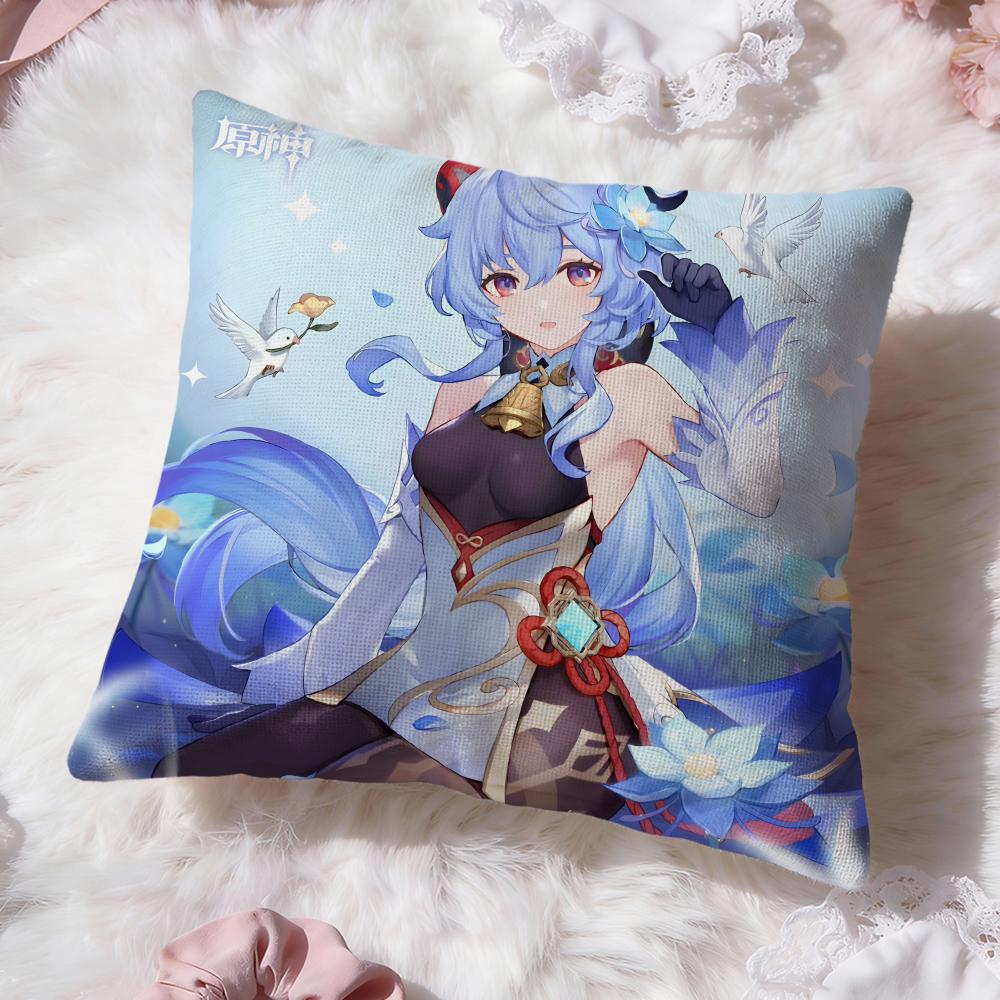 Ganyu Genshin Impact Cushion Cover Premium Comfort Reversible Pillow Cove -Two in One Design for Any Room & Car Interior