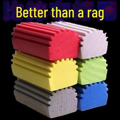 Ultra Absorbent Non-Linting Kitchen Sponge with Textured Surface for Strong Stain Removal and Glass Cleaning, Available In Multiple Colors