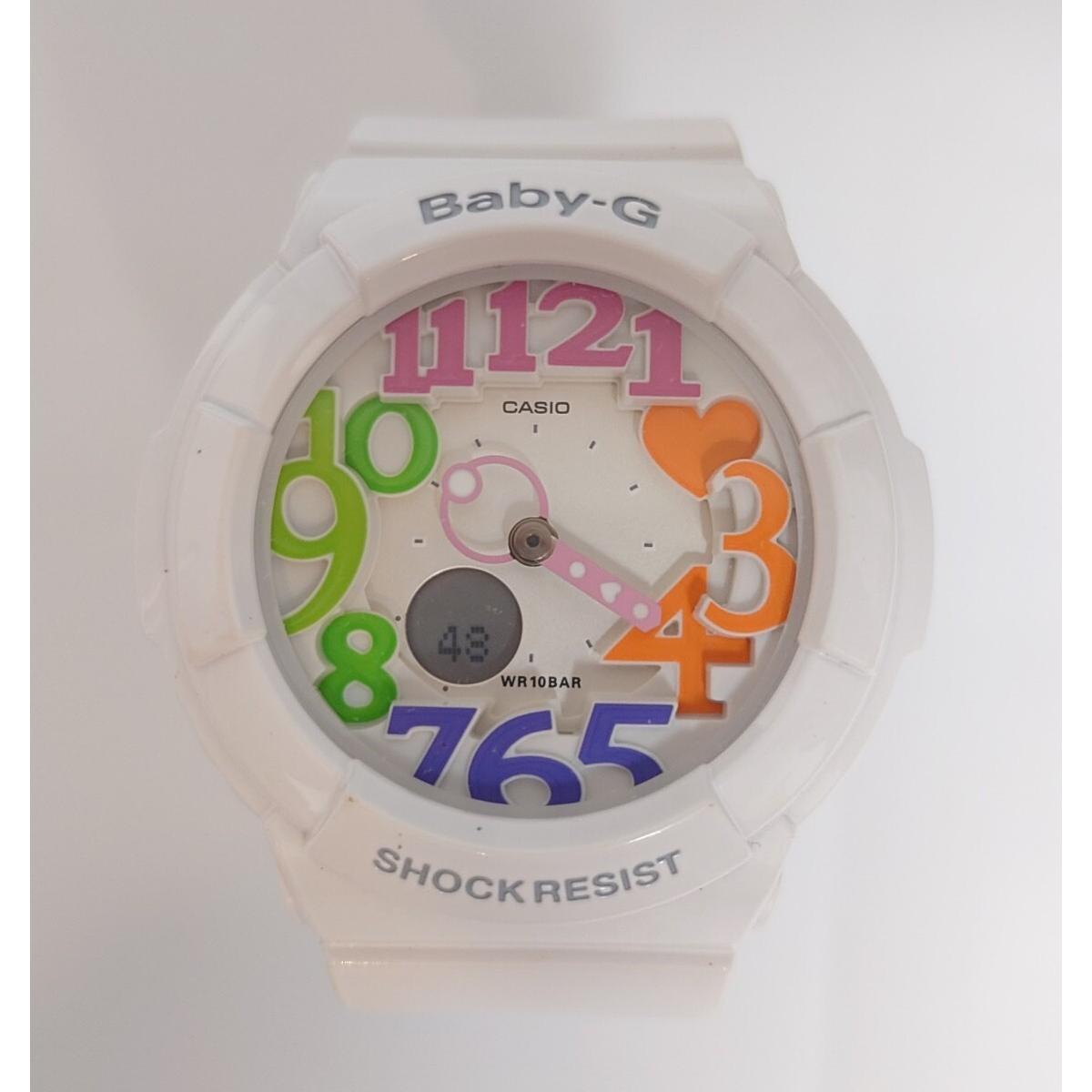 CASIO Baby-G Baby G White Colorful Dial Ladies Watch