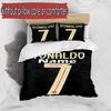 Parure de lit 3 pièces avec housse de couette (1*Housse de couette + 2*Taie d'oreiller, sans noyau), Ensemble de literie personnalisé avec le nom Cristiano Ronaldo et motif, Cadeau de décoration pour chambre à coucher à la maison
