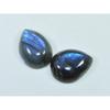 15X20MM Natural Labradorite Blue Fire Pear Cabochon Loose Gemstone 2Pcs Lot C-1123
