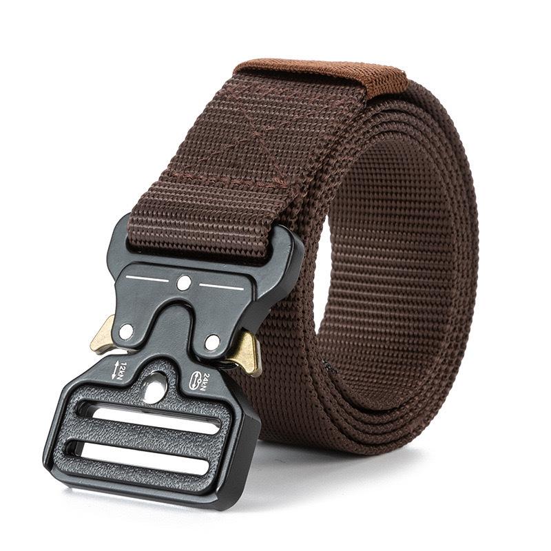 Tactical Quick-Release Nylon Leather Belt with Automatic Buckle for Outdoor Sports and Casual Wear