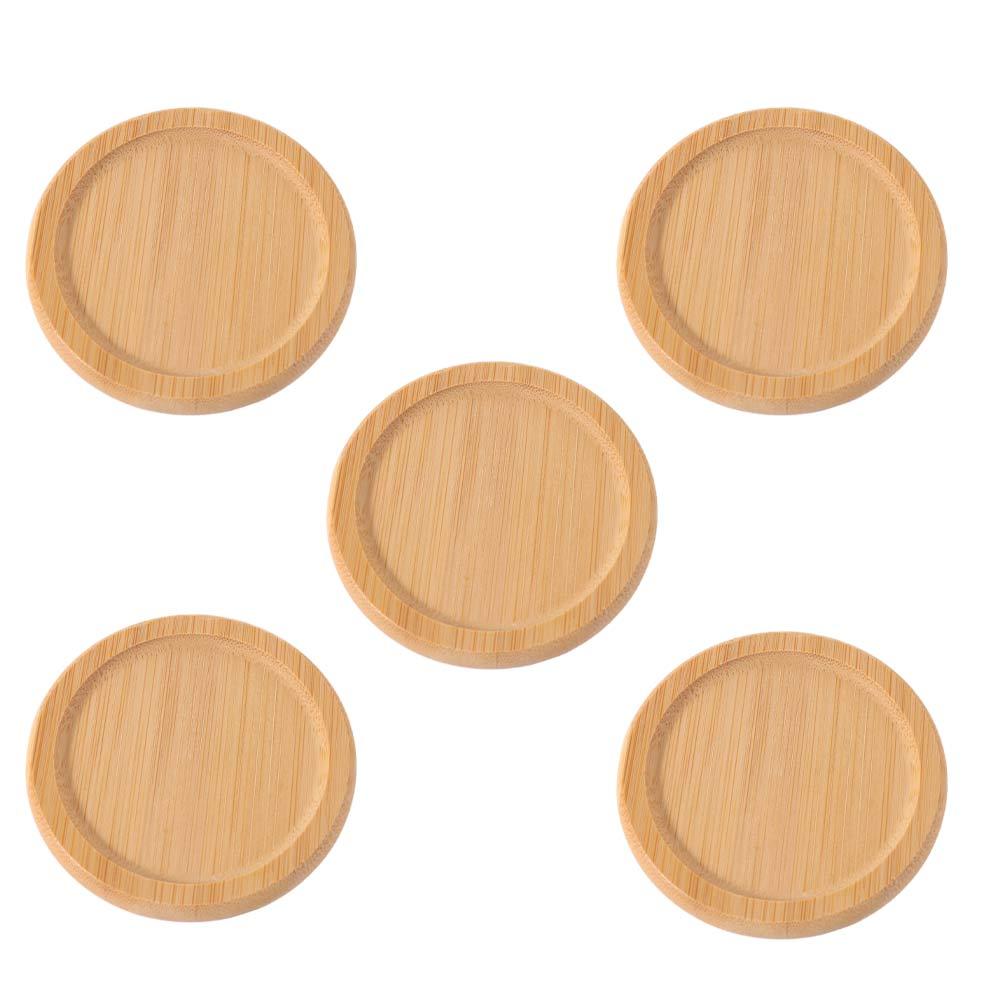 5pcs Crafts Heat-resistant Bamboo Coasters Creative Durable Insulated Placemat Natural Tea Cup Mats Dish