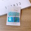 2Pcs Korean New Laser Glossy Hairpin Magic Color Colorful Rectangular Aurora Edge Clip Children's Bangs Headdress