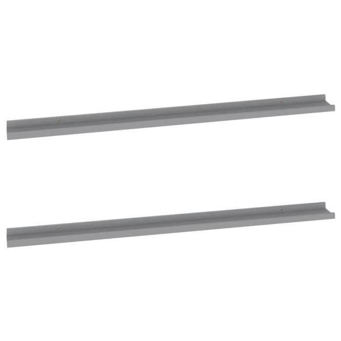VidaXL Étagères murales 2 pcs Gris 115x9x3 cm