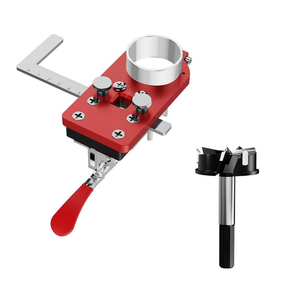 

Столярные петли для дверцы шкафа Шаблон для пробивки отверстий 35 мм Направляющая для сверления отверстий Локатор с фиксатором Линейка Шаблон для сверления отверстий под петли красный