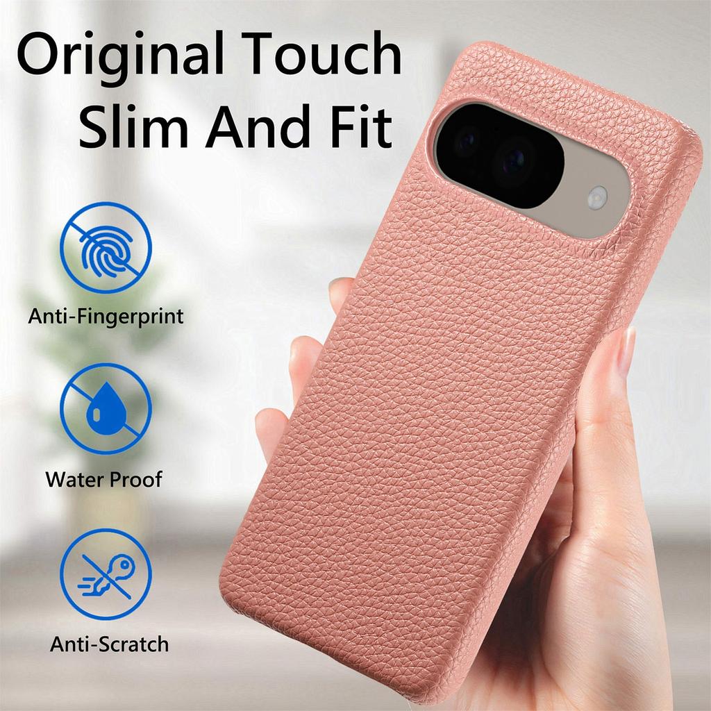 Pour Google Pixel 9 Pro/Pixel 9 Coque Arrière Texture Litchi Cuir PU Coque Rigide PC