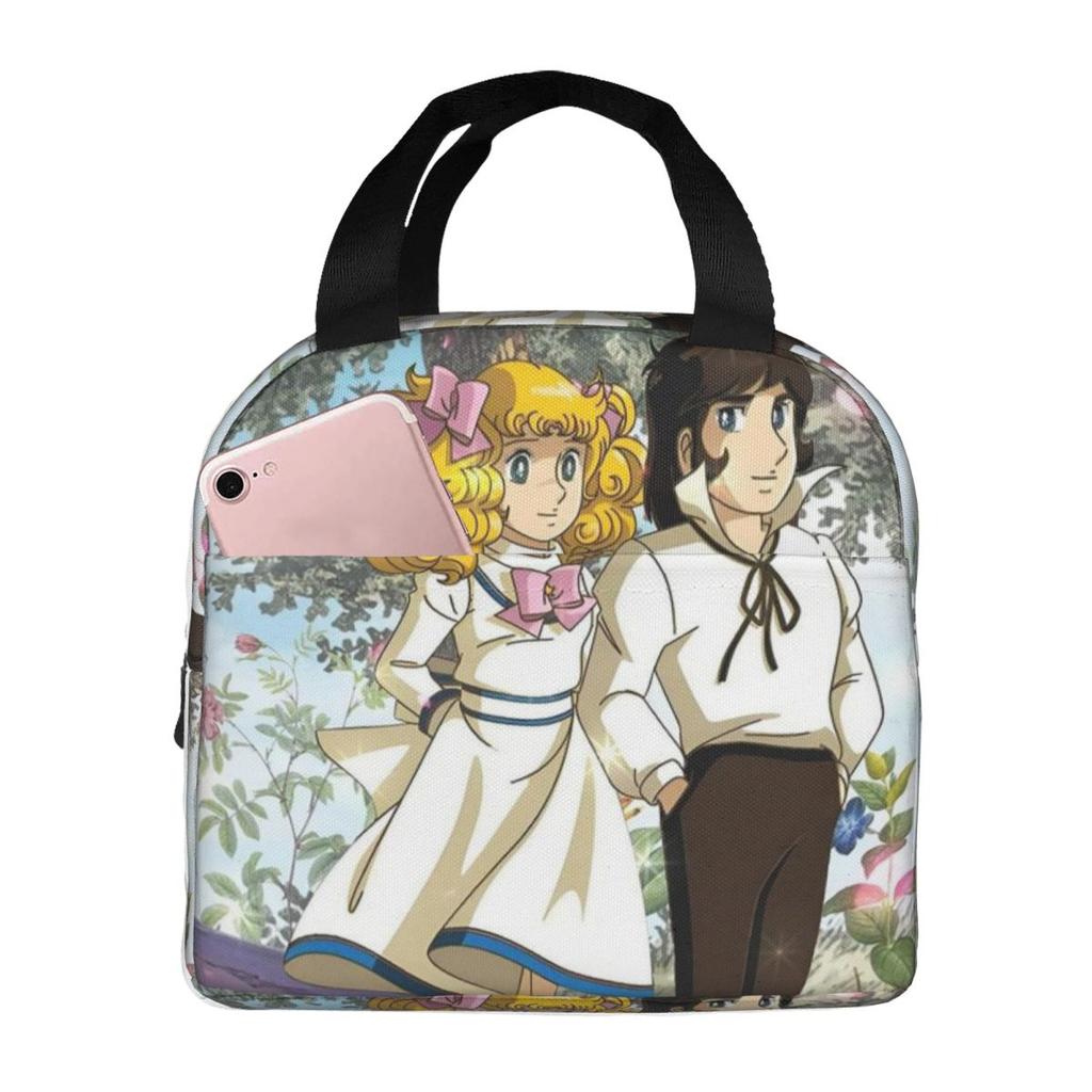 Candy Candy Anime Insulated Lunch Bag for Women Kids Portable Food Boxes Thermal Lunch Box Tote