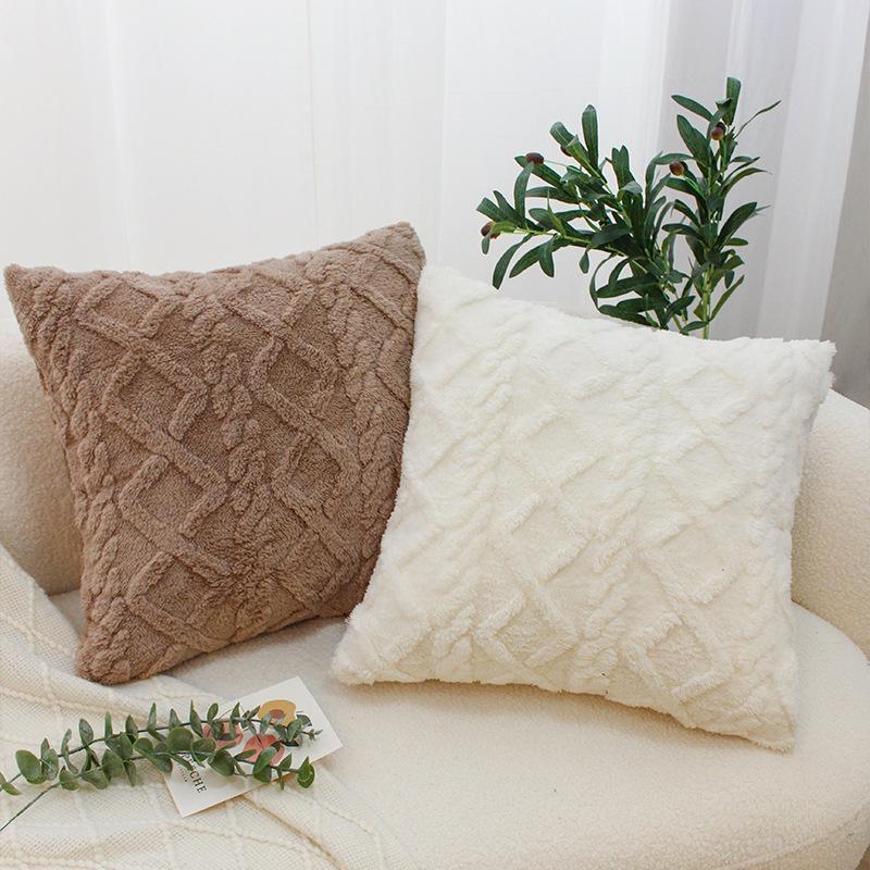Twist Plush Pillowcase Cushion Cover Light Luxury Ins Nordic Home Sofa Plush Cushion