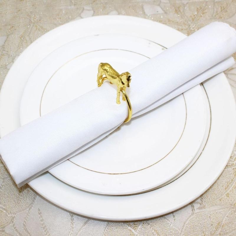 Pack of 6 Elegant Horse Design Napkin Rings Alloy Western Equestrians Napkin Buckle for Dining Table Parties Event Decors